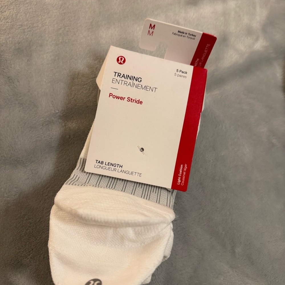 NWT lululemon athletica Power Stride White Socks - 5 Pack